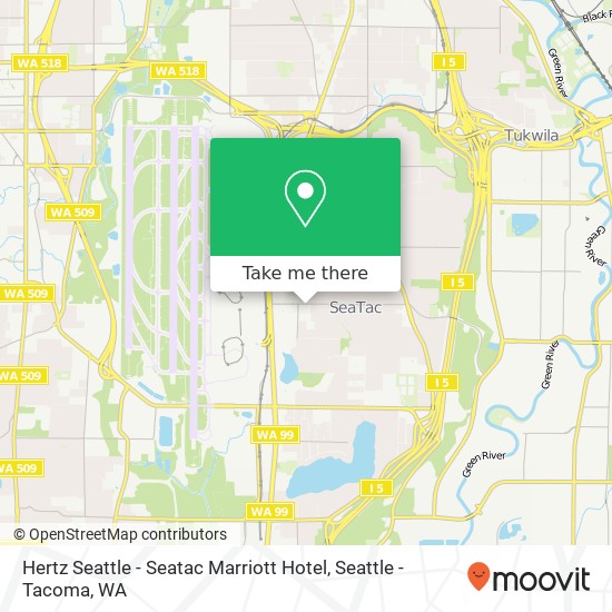 Mapa de Hertz Seattle - Seatac Marriott Hotel