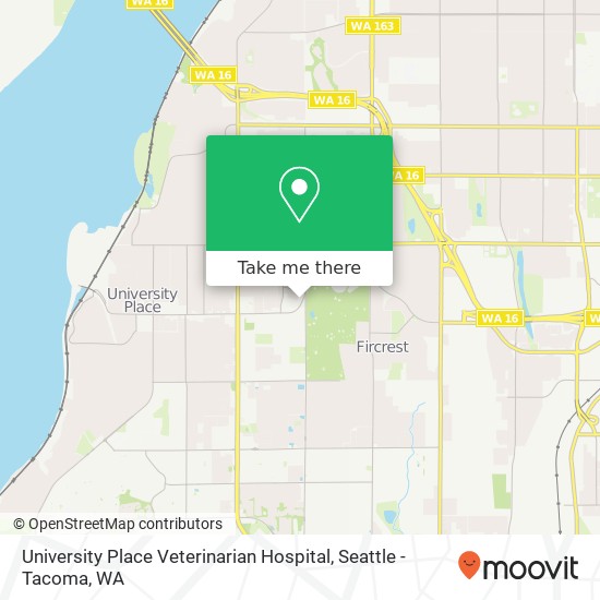 Mapa de University Place Veterinarian Hospital