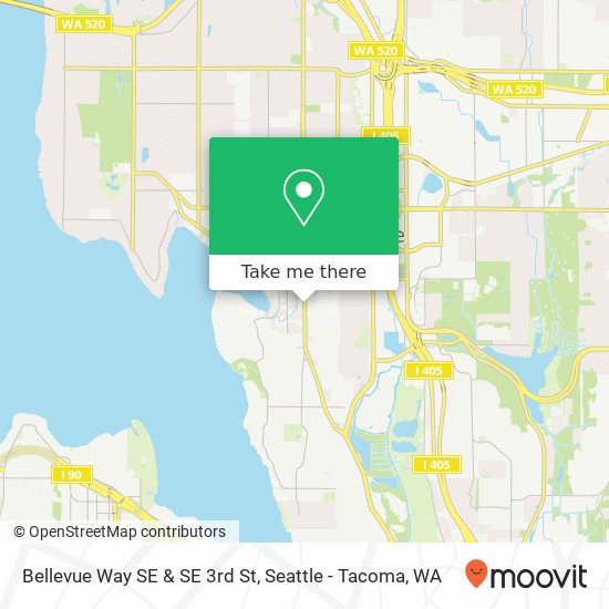 Mapa de Bellevue Way SE & SE 3rd St