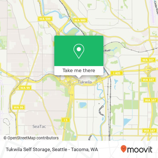 Mapa de Tukwila Self Storage