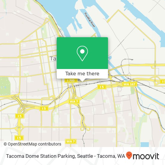Mapa de Tacoma Dome Station Parking