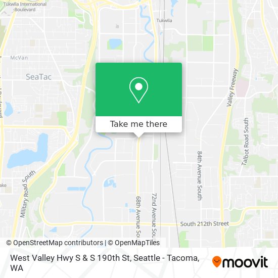 West Valley Hwy S & S 190th St map