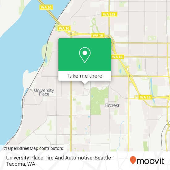 Mapa de University Place Tire And Automotive