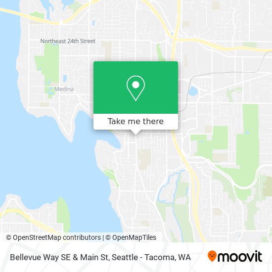 Bellevue Way SE & Main St map