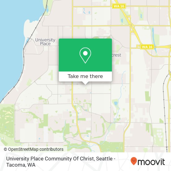 University Place Community Of Christ map