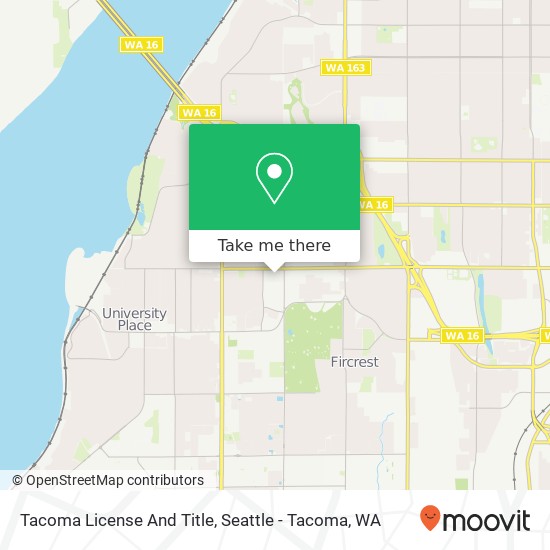 Mapa de Tacoma License And Title