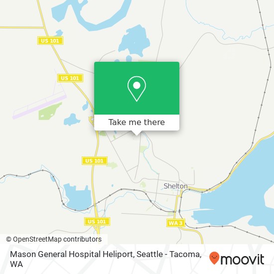 Mason General Hospital Heliport map