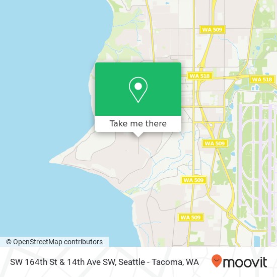 SW 164th St & 14th Ave SW map