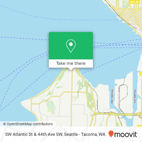 SW Atlantic St & 44th Ave SW map