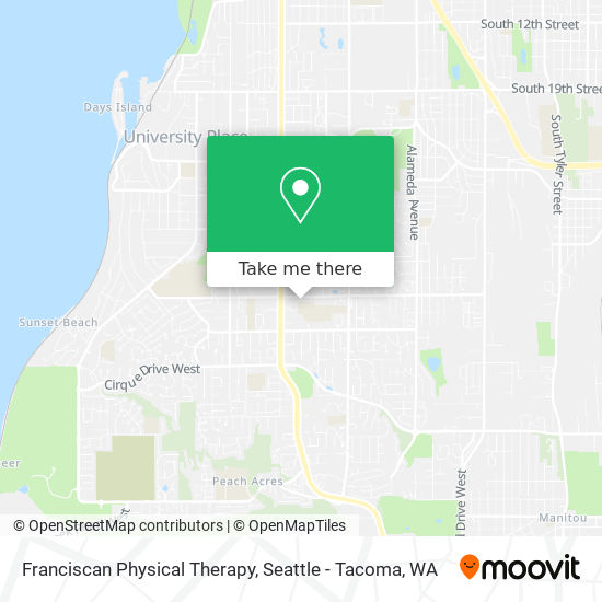 Franciscan Physical Therapy map