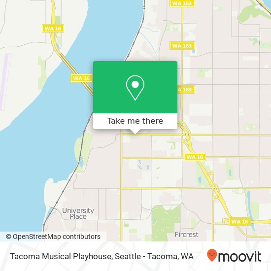 Mapa de Tacoma Musical Playhouse