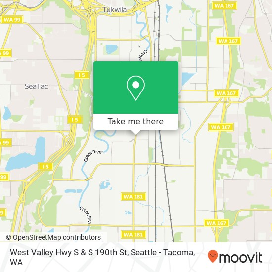 West Valley Hwy S & S 190th St map