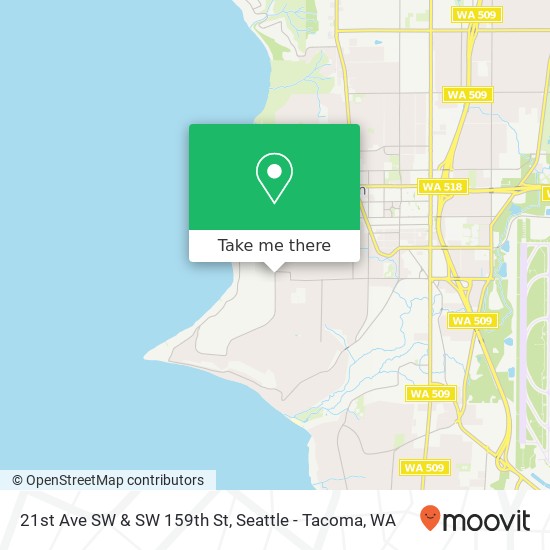 21st Ave SW & SW 159th St map