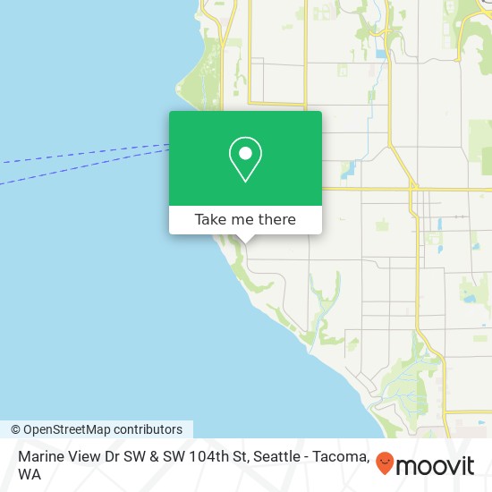 Marine View Dr SW & SW 104th St map