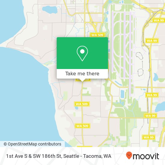 1st Ave S & SW 186th St map