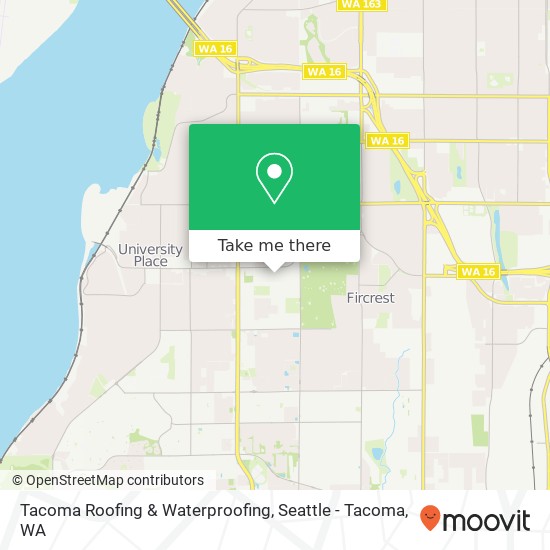 Mapa de Tacoma Roofing & Waterproofing