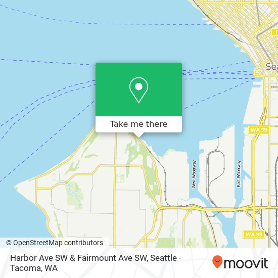 Harbor Ave SW & Fairmount Ave SW map