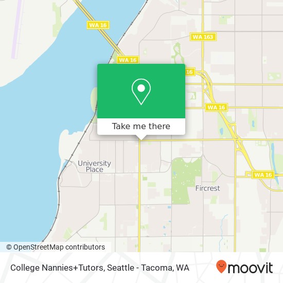 College Nannies+Tutors map