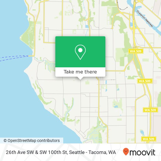 26th Ave SW & SW 100th St map