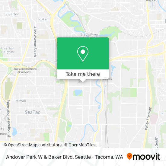 Mapa de Andover Park W & Baker Blvd