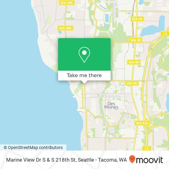 Marine View Dr S & S 218th St map