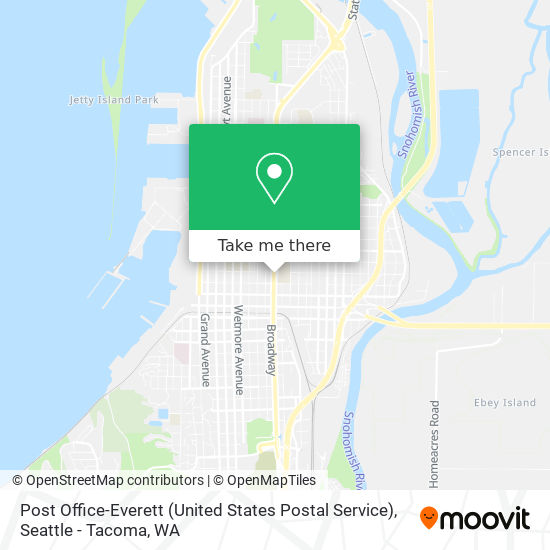 Post Office-Everett (United States Postal Service) map