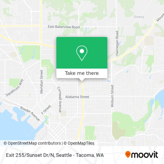 Exit 255/Sunset Dr/N map