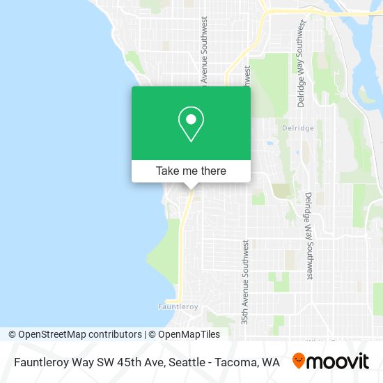 Mapa de Fauntleroy Way SW 45th Ave