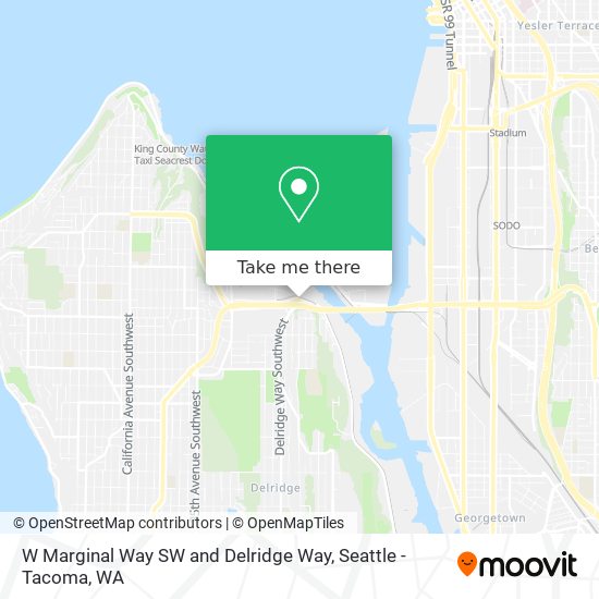 W Marginal Way SW and Delridge Way map