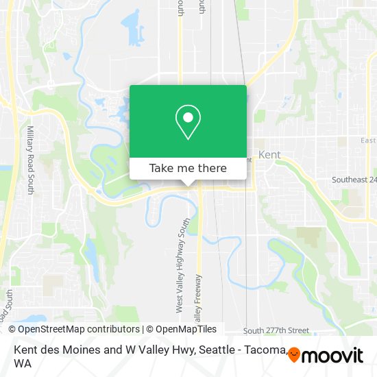 Kent des Moines and W Valley Hwy map