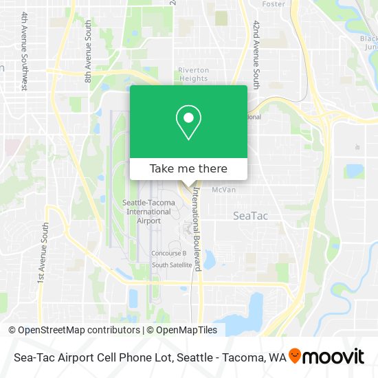 Sea-Tac Airport Cell Phone Lot map