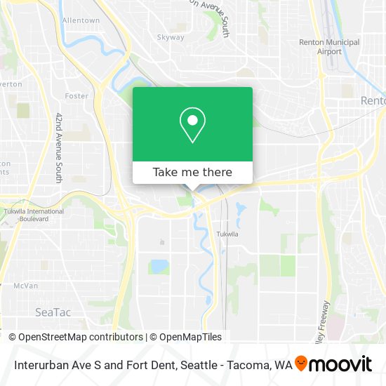 Interurban Ave S and Fort Dent map
