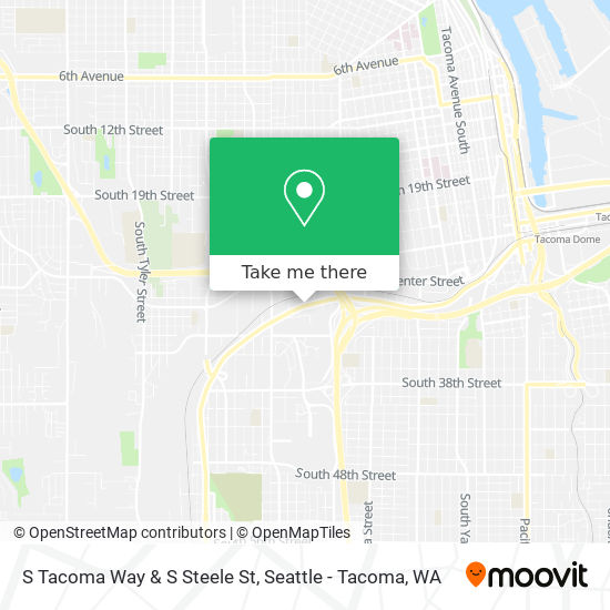 S Tacoma Way & S Steele St map