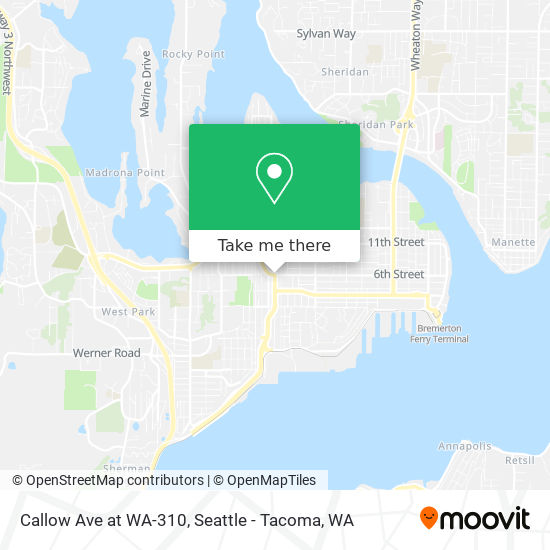 Callow Ave at WA-310 map