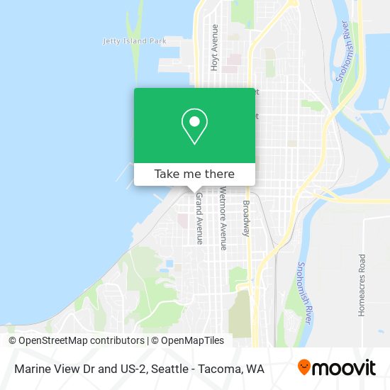 Marine View Dr and US-2 map