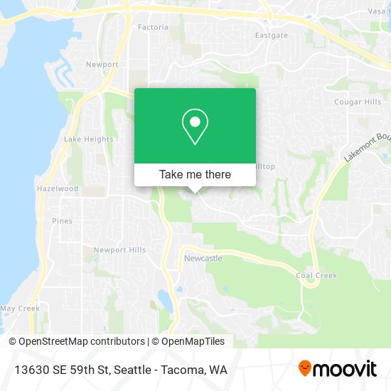 Mapa de 13630 SE 59th St, Bellevue, WA 98006