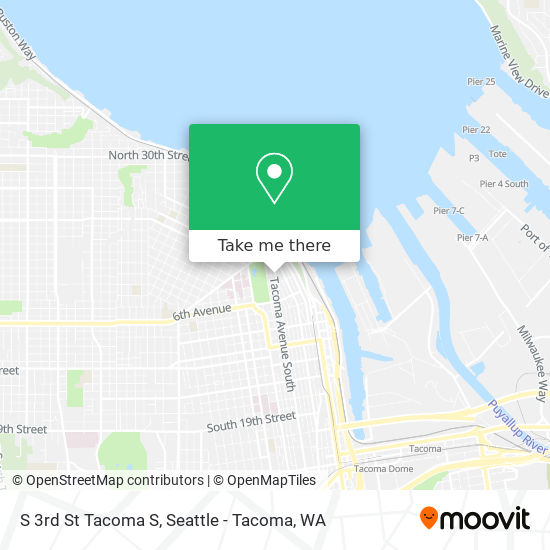 S 3rd St Tacoma S map