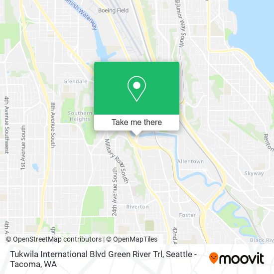 Tukwila International Blvd Green River Trl map