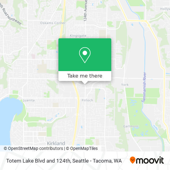 Totem Lake Blvd and 124th map