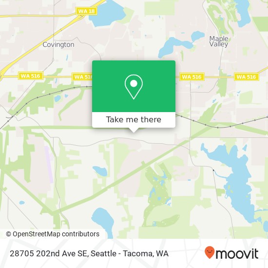 Mapa de 28705 202nd Ave SE, Kent, WA 98042