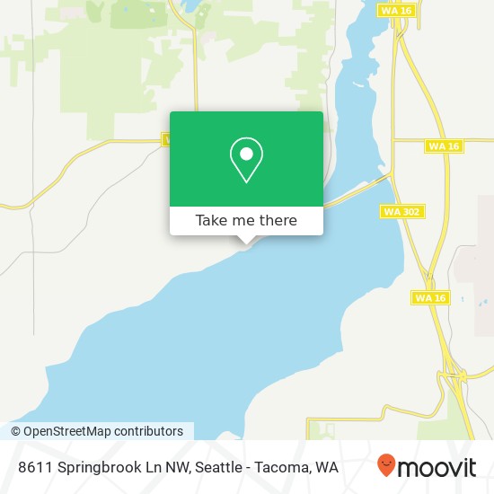 Mapa de 8611 Springbrook Ln NW, Gig Harbor, WA 98329