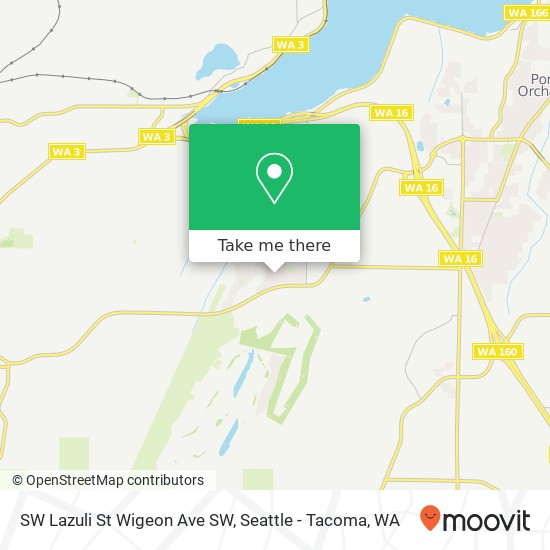 Mapa de SW Lazuli St Wigeon Ave SW, Port Orchard, WA 98367
