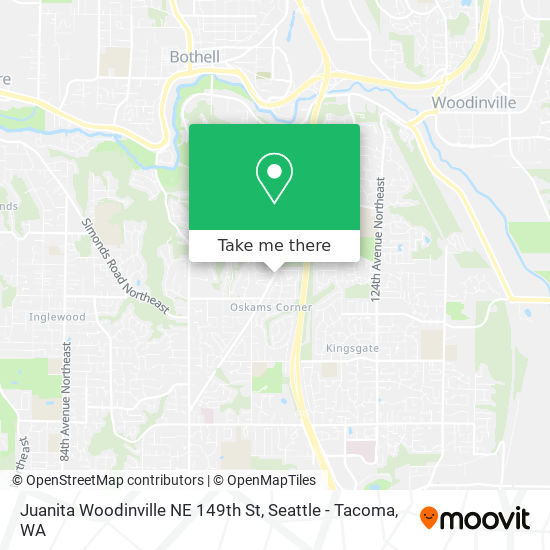 Juanita Woodinville NE 149th St map