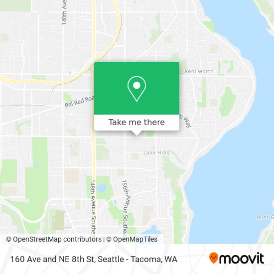 160 Ave and NE 8th St map