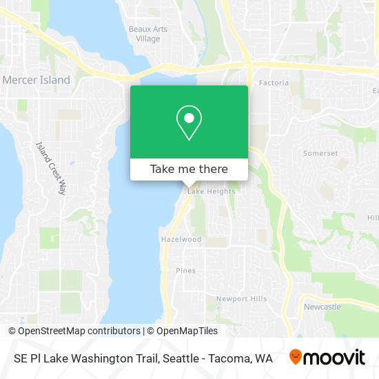 SE Pl Lake Washington Trail map