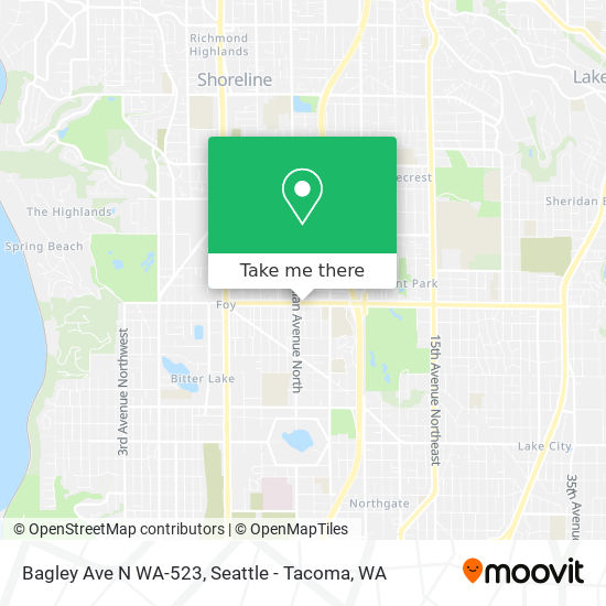 Bagley Ave N WA-523 map