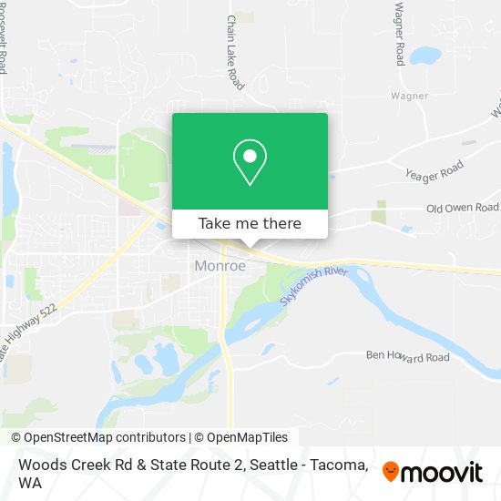 Woods Creek Rd & State Route 2 map