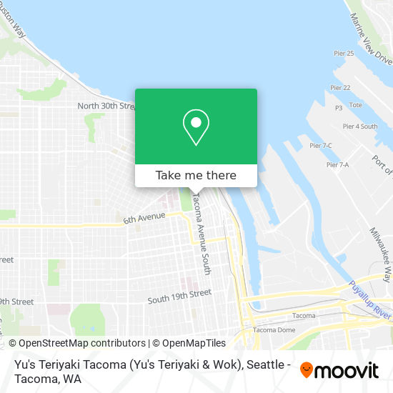 Yu's Teriyaki Tacoma map