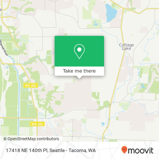 Mapa de 17418 NE 140th Pl, Redmond, WA 98052