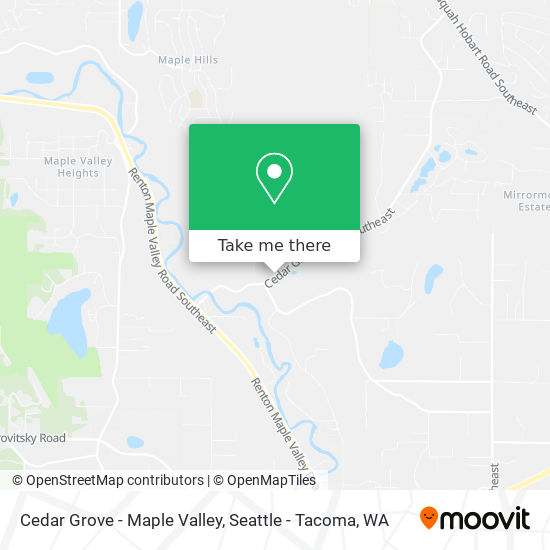 Cedar Grove - Maple Valley map